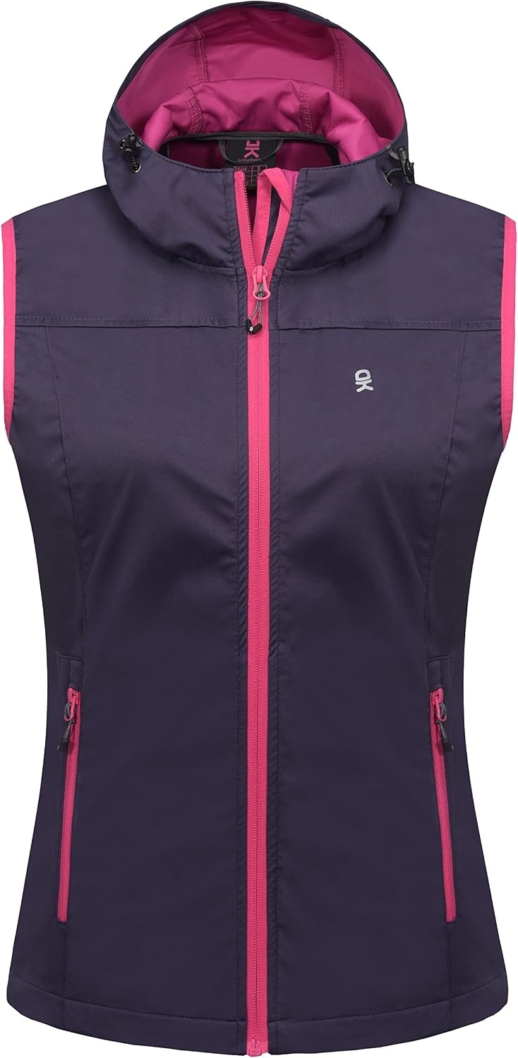 image:imageLittle Donkey Andy Womens Lightweight Softshell VestPurple With Hood