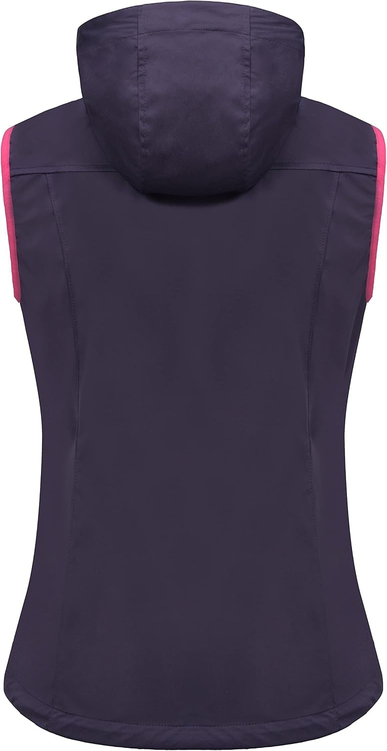 image:imageLittle Donkey Andy Womens Lightweight Softshell VestPurple With Hood