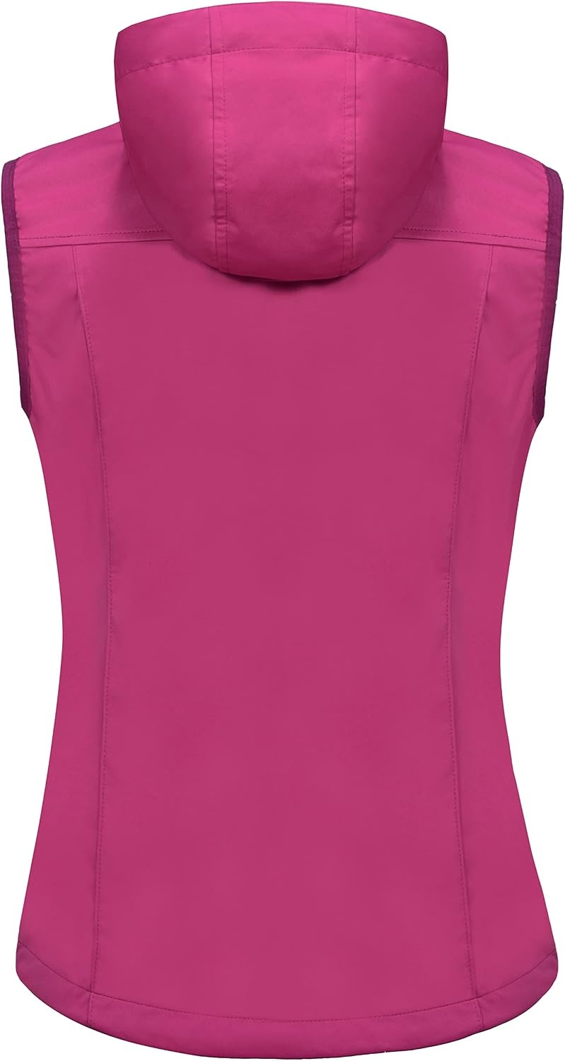 image:imageLittle Donkey Andy Womens Lightweight Softshell VestRose With Hood
