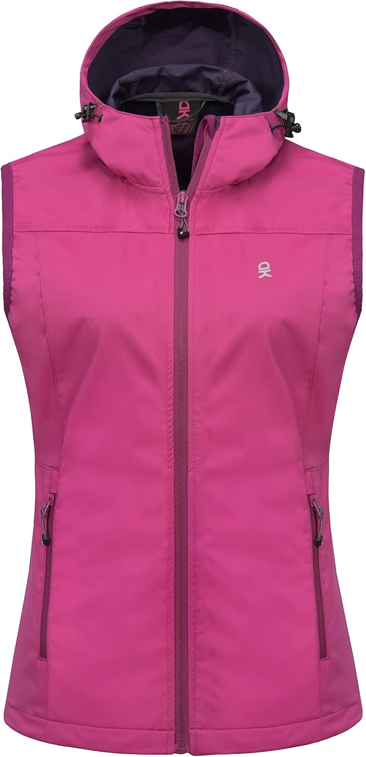 image:imageLittle Donkey Andy Womens Lightweight Softshell VestRose With Hood