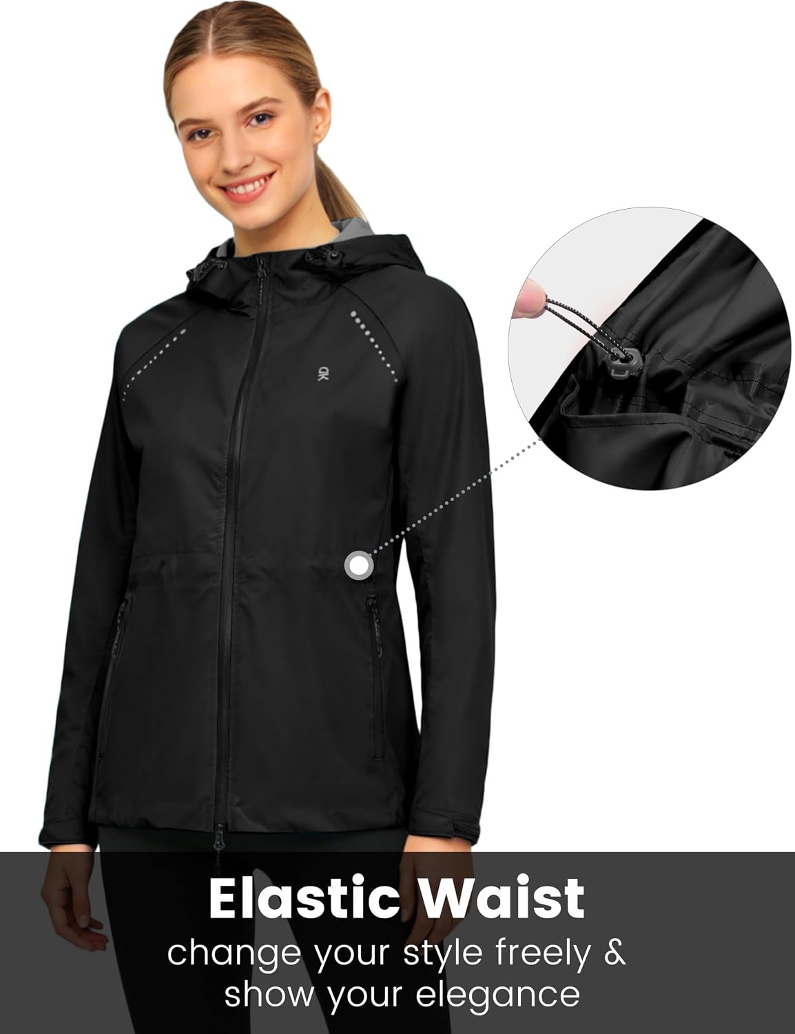 image:imageLittle Donkey Andy Womens Packable Waterproof Cycling Rain Jacket amp HoodBlack