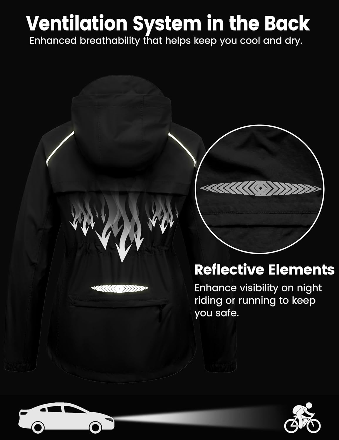 image:imageLittle Donkey Andy Womens Packable Waterproof Cycling Rain Jacket amp HoodBlack