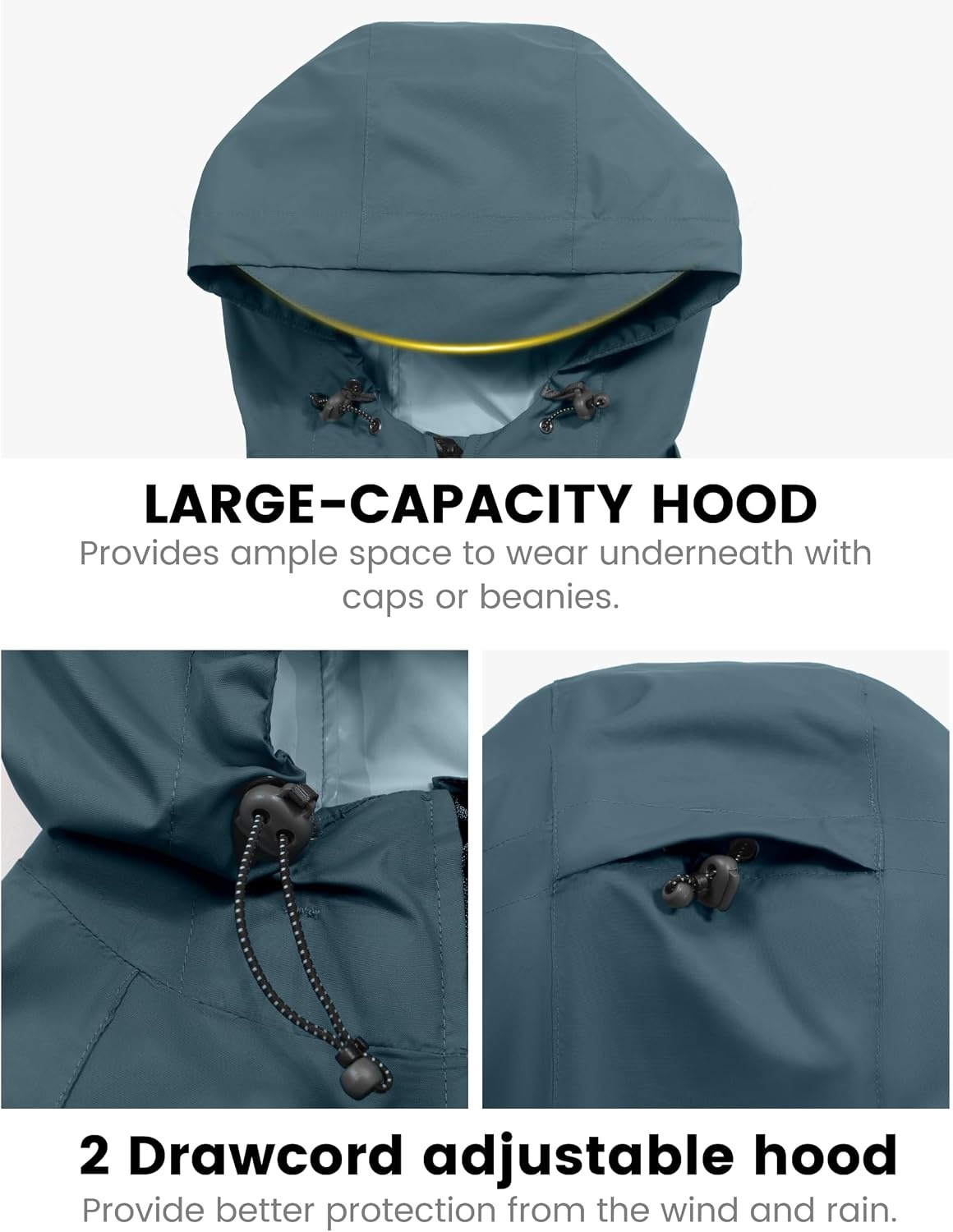 image:imageLittle Donkey Andy Womens Packable Waterproof Cycling Rain Jacket amp HoodDark Grey