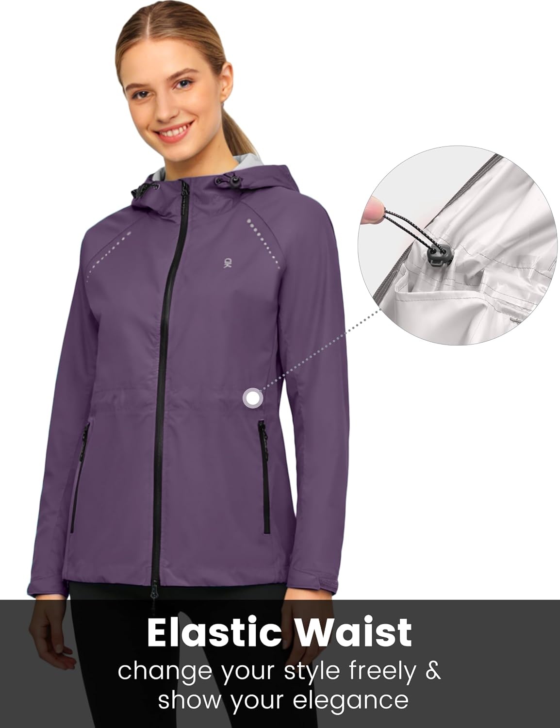 image:imageLittle Donkey Andy Womens Packable Waterproof Cycling Rain Jacket amp HoodPurple