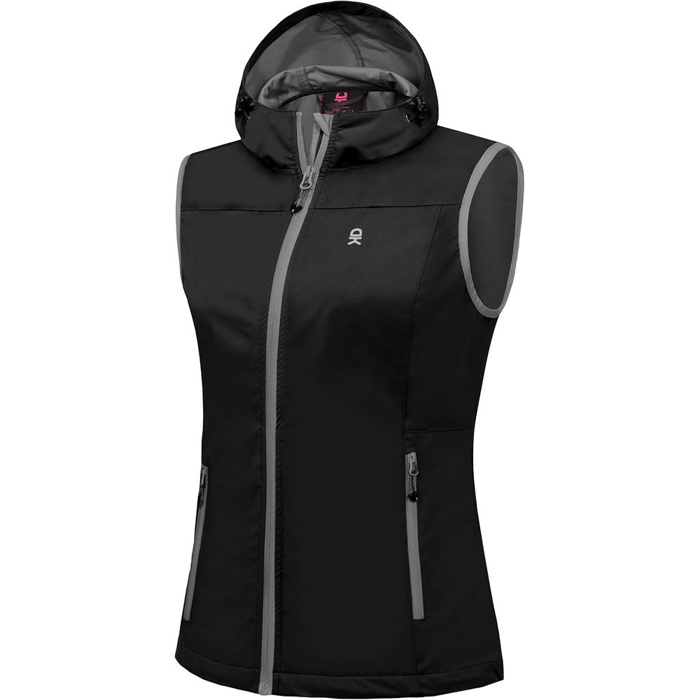 image:imageLittle Donkey Andy Womens Lightweight Softshell VestBlackwith Hood