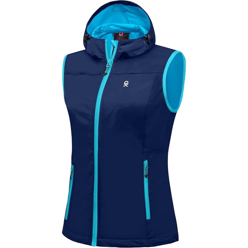image:imageLittle Donkey Andy Womens Lightweight Softshell VestBlue With Hood