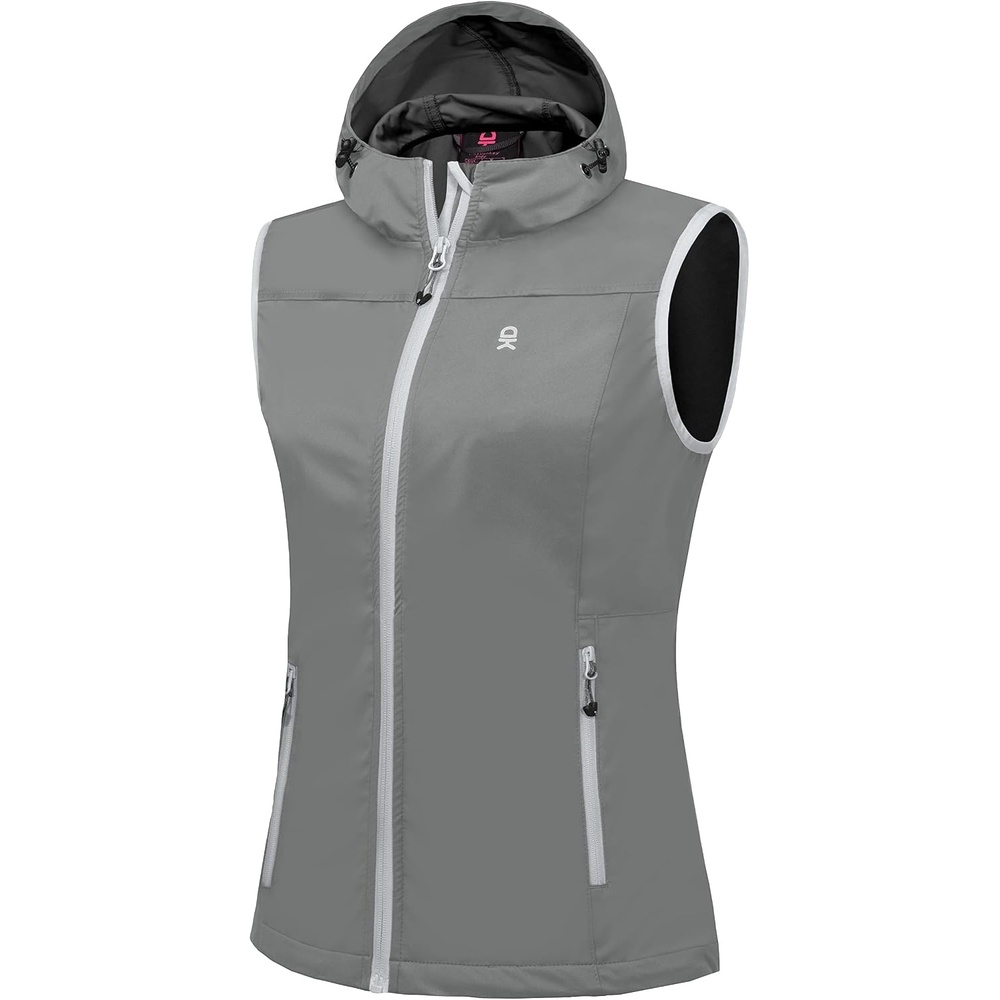 image:imageLittle Donkey Andy Womens Lightweight Softshell VestGray With Hood