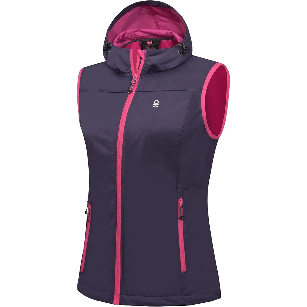 image:imageLittle Donkey Andy Womens Lightweight Softshell VestPurple With Hood