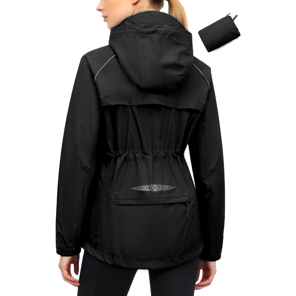 image:imageLittle Donkey Andy Womens Packable Waterproof Cycling Rain Jacket amp HoodBlack