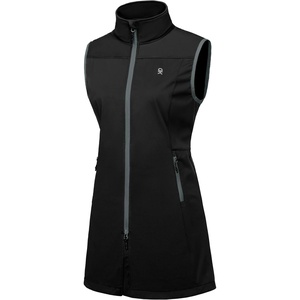 Little Donkey Andy Women’s Lightweight Softshell Vest(Black-long)