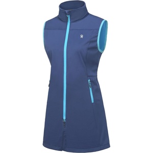 Little Donkey Andy Women’s Lightweight Softshell Vest(Blue-long)
