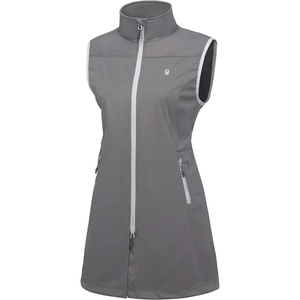 Little Donkey Andy Women’s Lightweight Softshell Vest(Grey-long)
