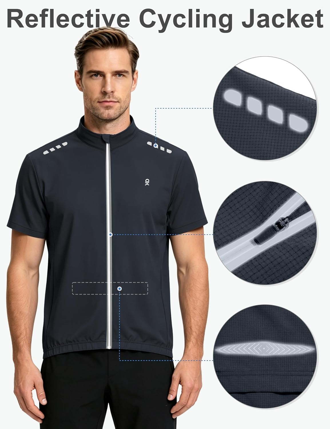 image:imageLittle Donkey Andy Mens Short Sleeve Cycling Jersey Quick Dry UPF 50Black