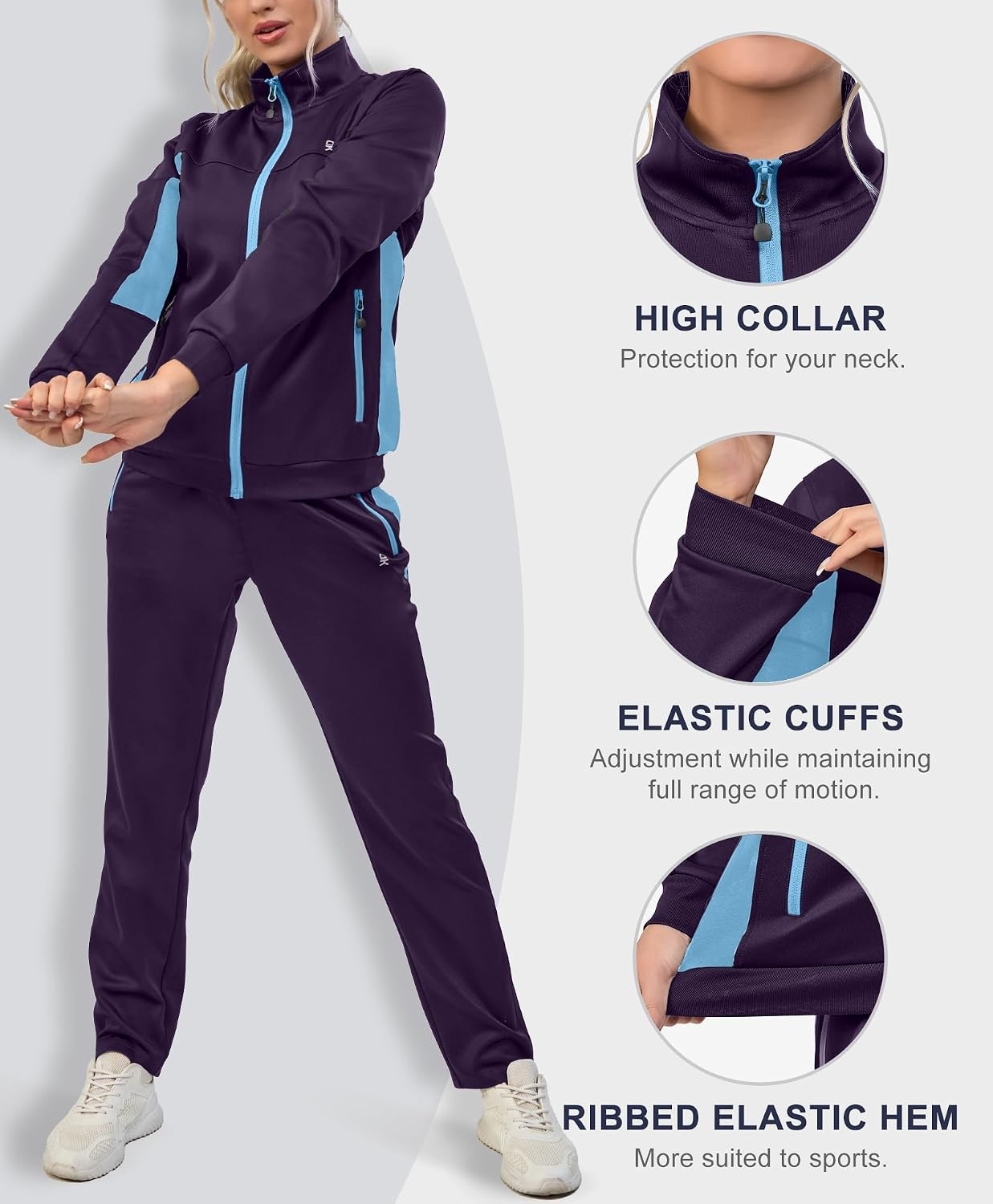 image:imageLittle Donkey Andy Womens Tracksuit 2 Piece Sweatsuit OutfitsA1 Dark Purple
