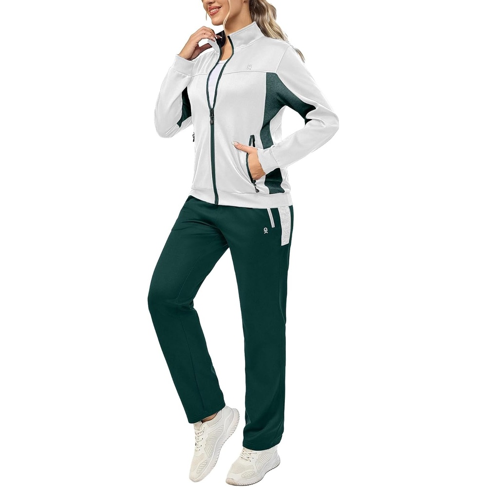 image:imageLittle Donkey Andy Womens Tracksuit 2 Piece Sweatsuit OutfitsA1 White Green