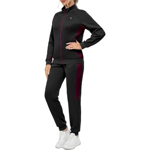 Little Donkey Andy Womens Tracksuit 2 Piece Sweatsuit Outfits(B1 Raglan-black)