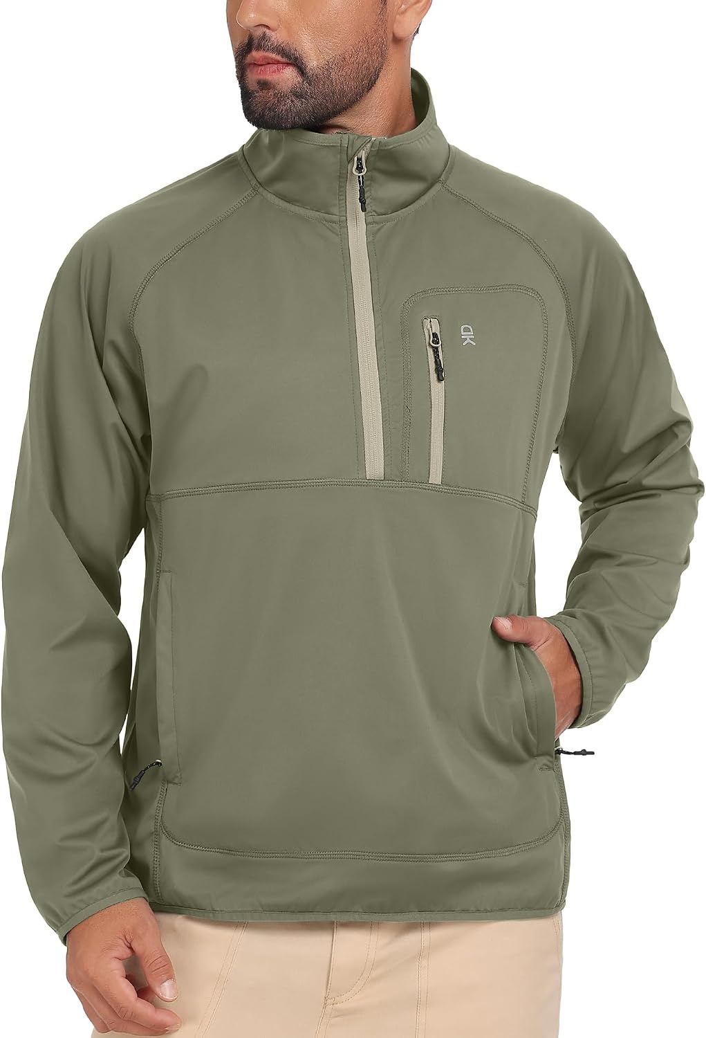 image:imageLittle Donkey Andy Mens Golf Pullover Windbreaker Quarter Zip Golf JacketKelp Forest