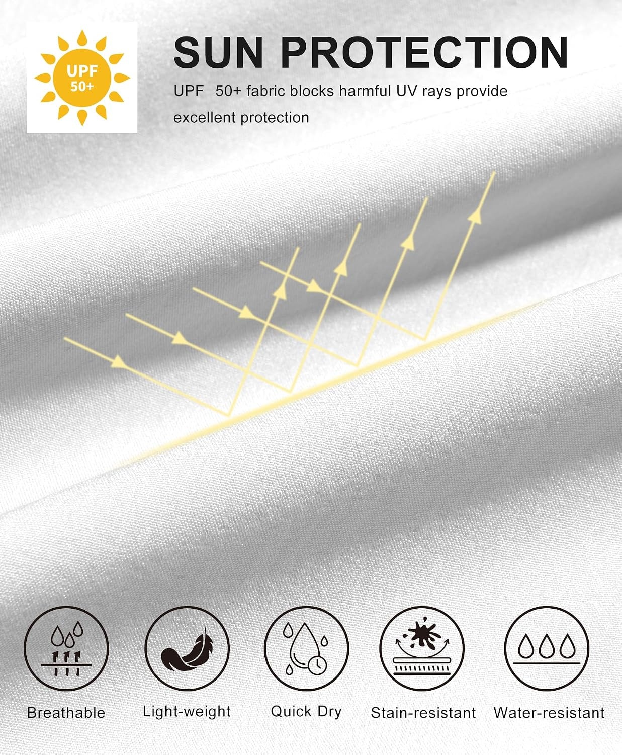 image:imageLittle Donkey Andy Mens Sun Protection Lightweight Hiking ShirtCream White