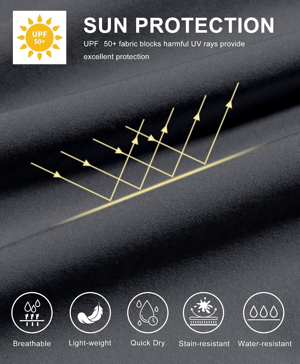 image:imageLittle Donkey Andy Mens Sun Protection Lightweight Hiking ShirtGrey