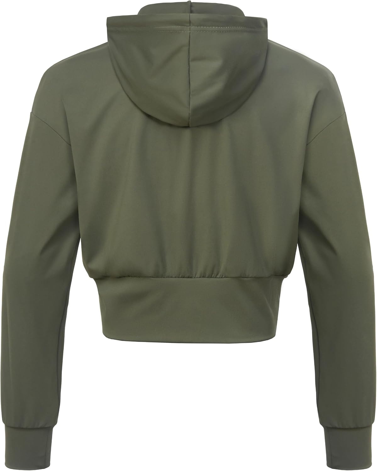 image:imageLittle Donkey Andy Womens Cropped Zip Up Hoodie Athletic JacketArmy