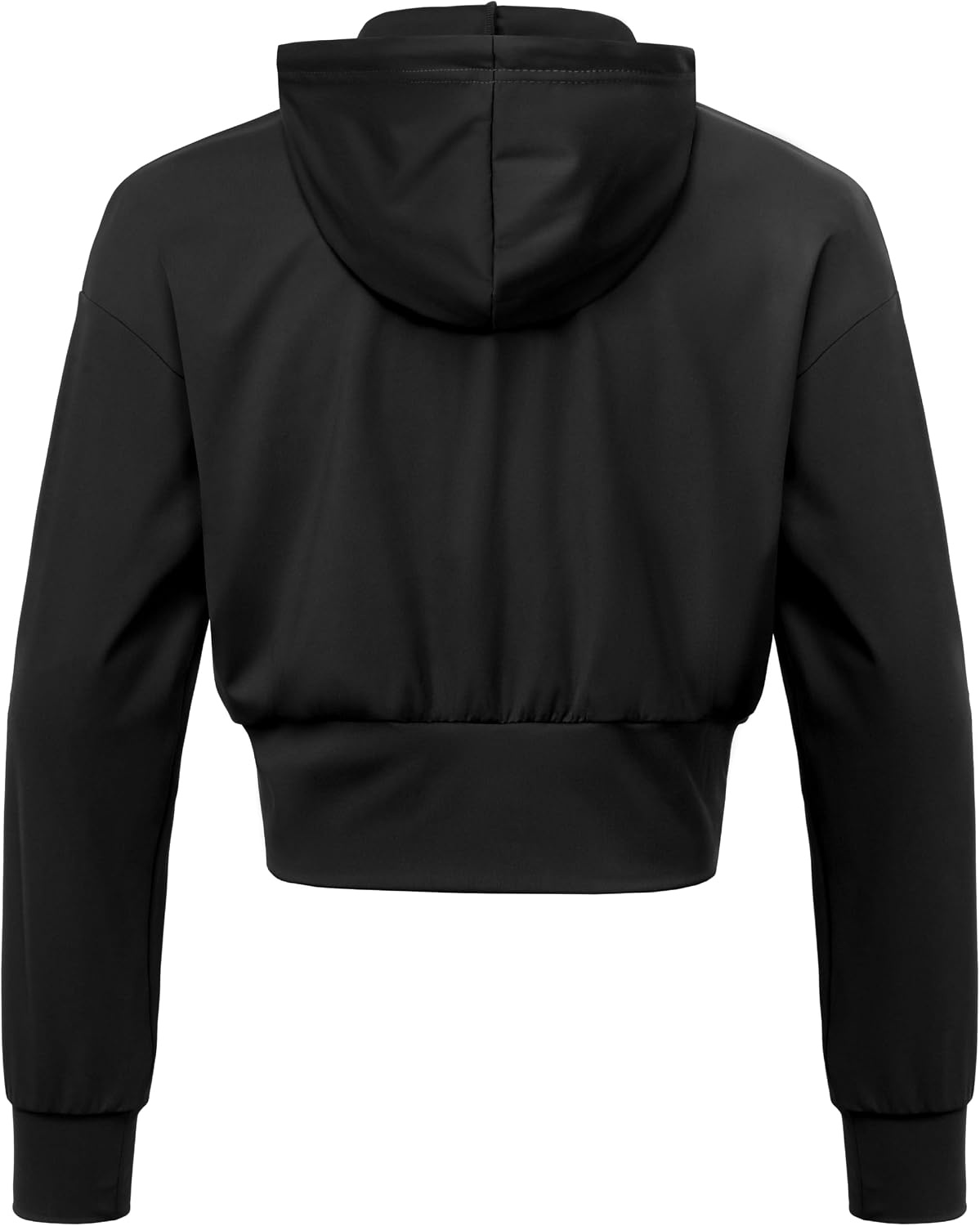 image:imageLittle Donkey Andy Womens Cropped Zip Up Hoodie Athletic JacketBlack