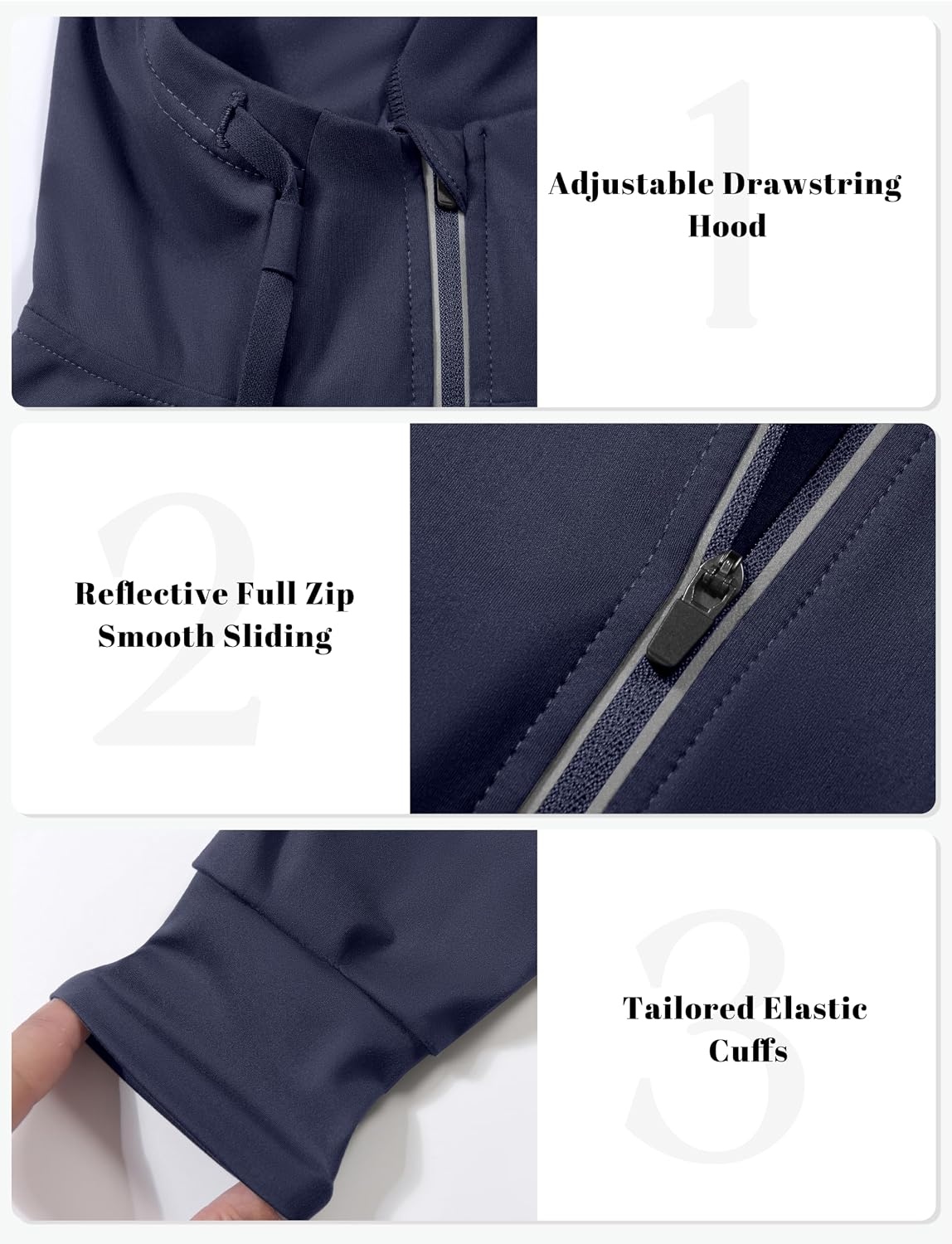image:imageLittle Donkey Andy Womens Cropped Zip Up Hoodie Athletic JacketNavy Blue
