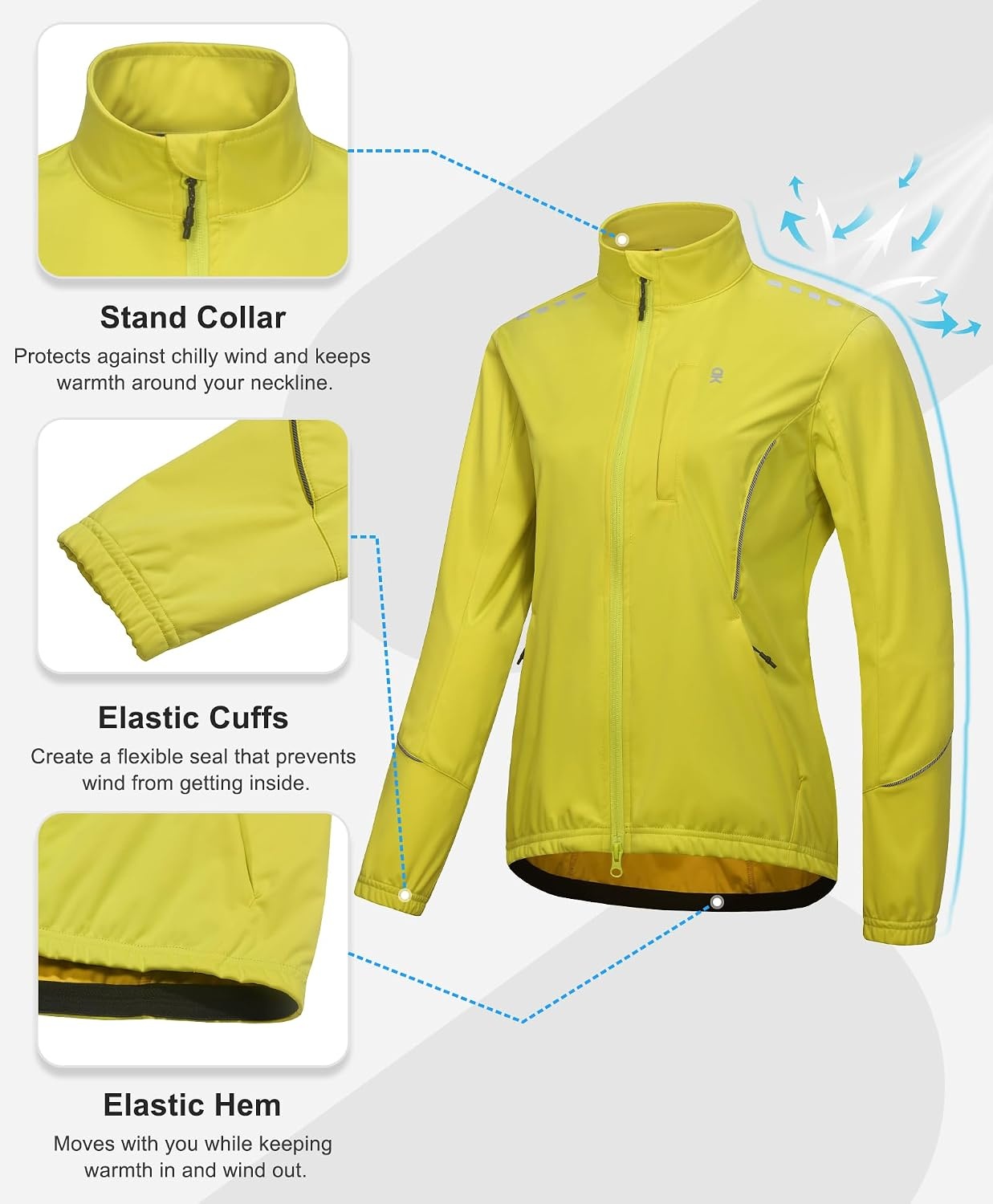 image:imageLittle Donkey Andy Womens Cycling Jackets Reflective Packable Biking JacketGreen