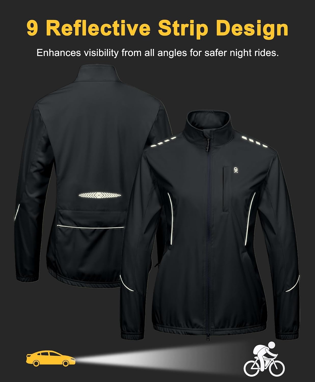 image:imageLittle Donkey Andy Womens Cycling Jackets Reflective Packable Biking JacketGrey