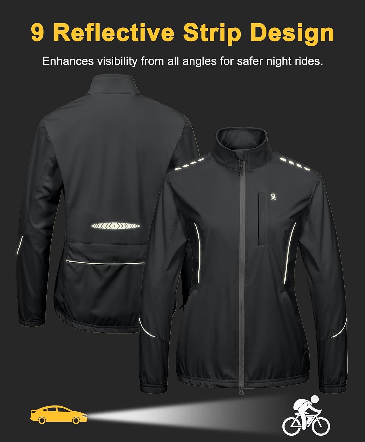 image:imageLittle Donkey Andy Womens Cycling Jackets Reflective Packable Biking JacketIron Gray
