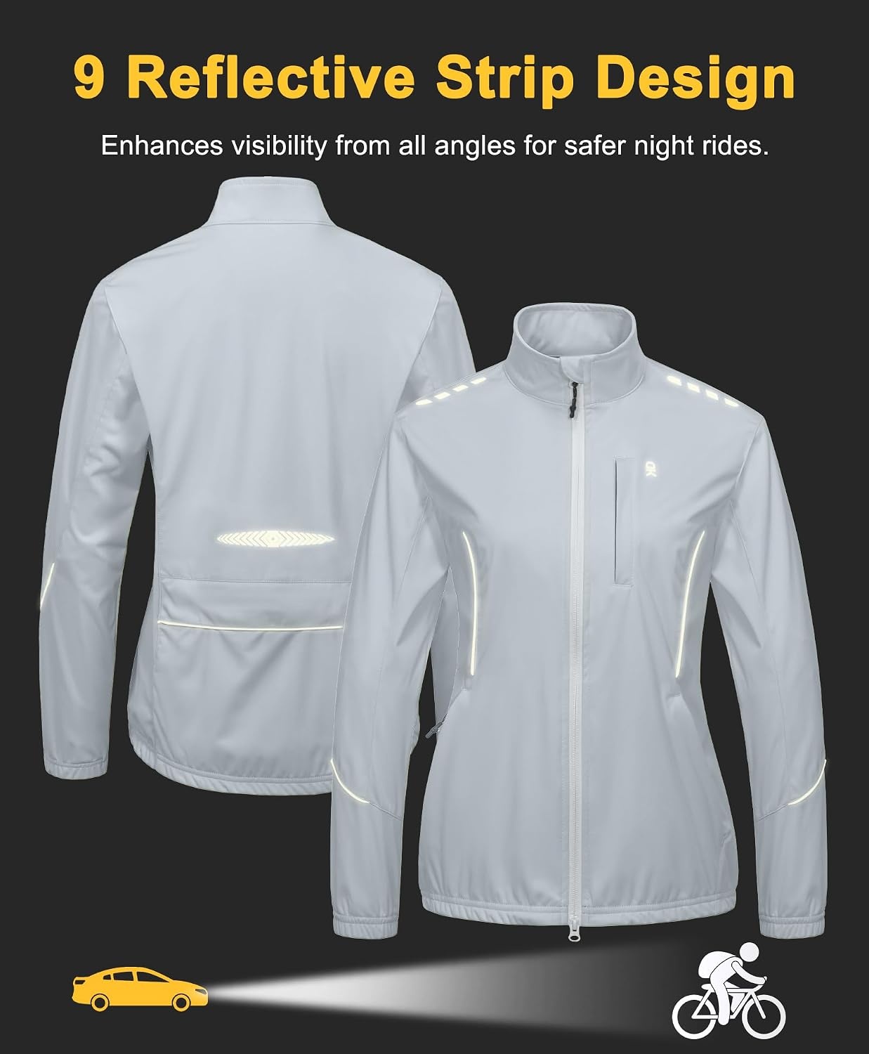 image:imageLittle Donkey Andy Womens Cycling Jackets Reflective Packable Biking JacketWhite