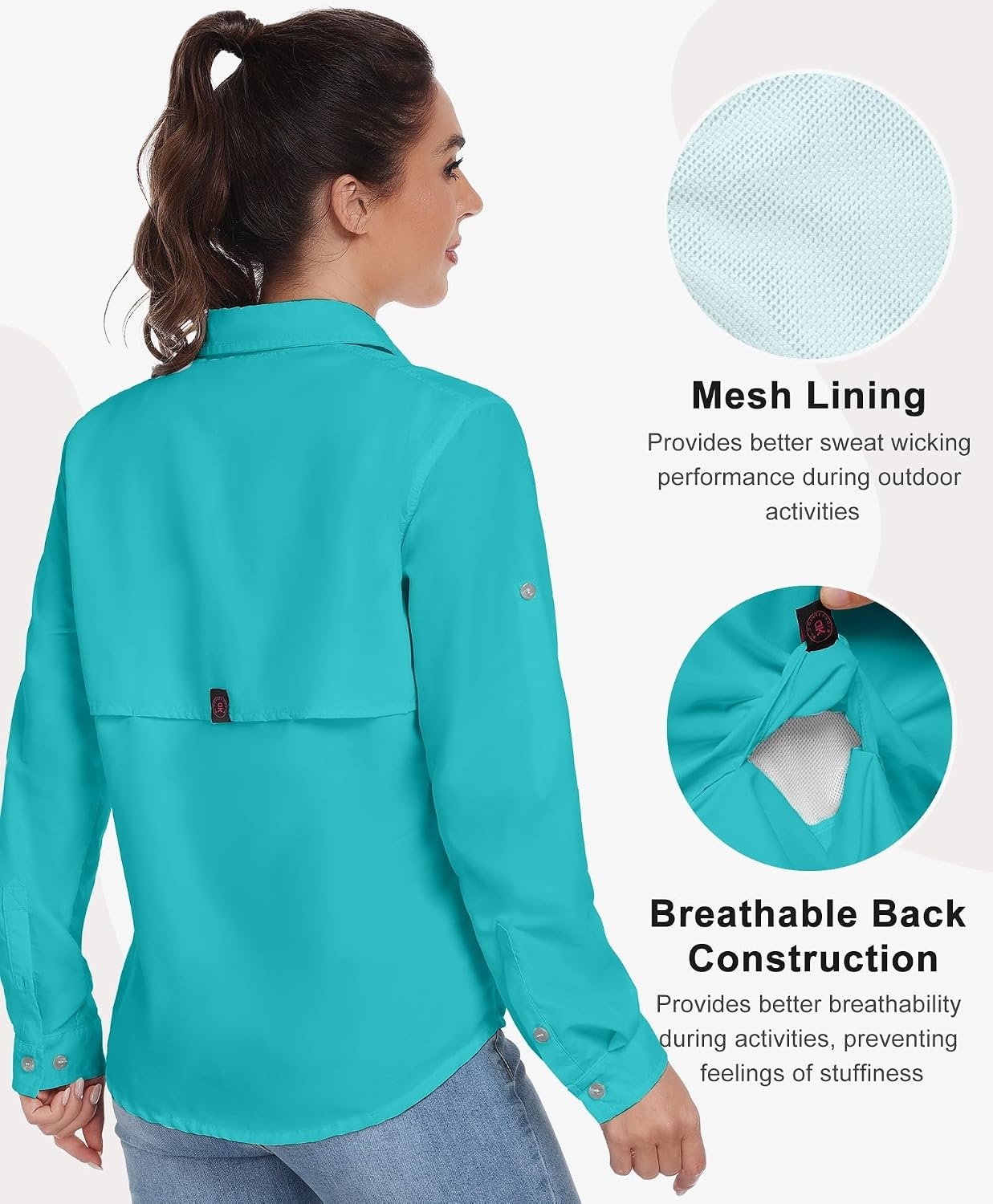 image:imageLittle Donkey Andy Womens Quick Dry Botton Shirts Hiking ShirtsGreen