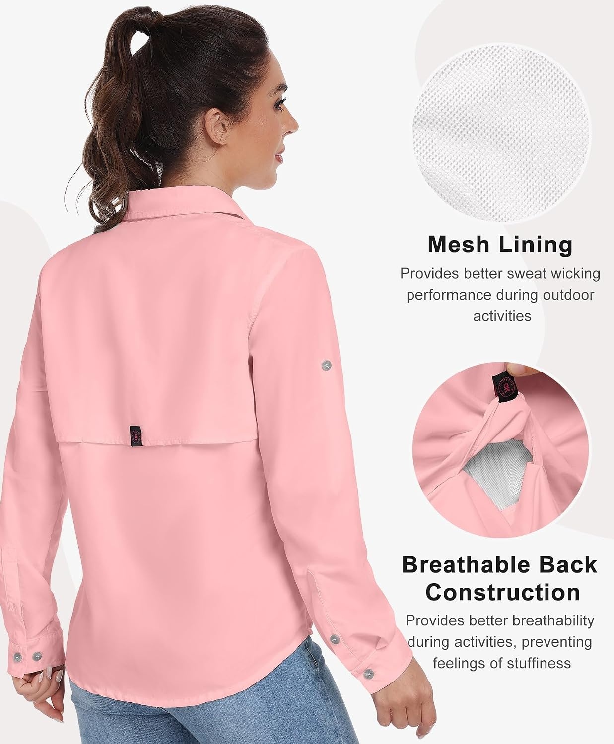 image:imageLittle Donkey Andy Womens Quick Dry Botton Shirts Hiking ShirtsRed
