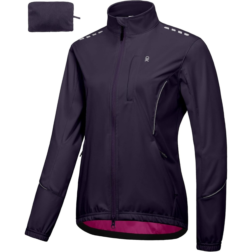 image:imageLittle Donkey Andy Womens Cycling Jackets Reflective Packable Biking JacketPurple