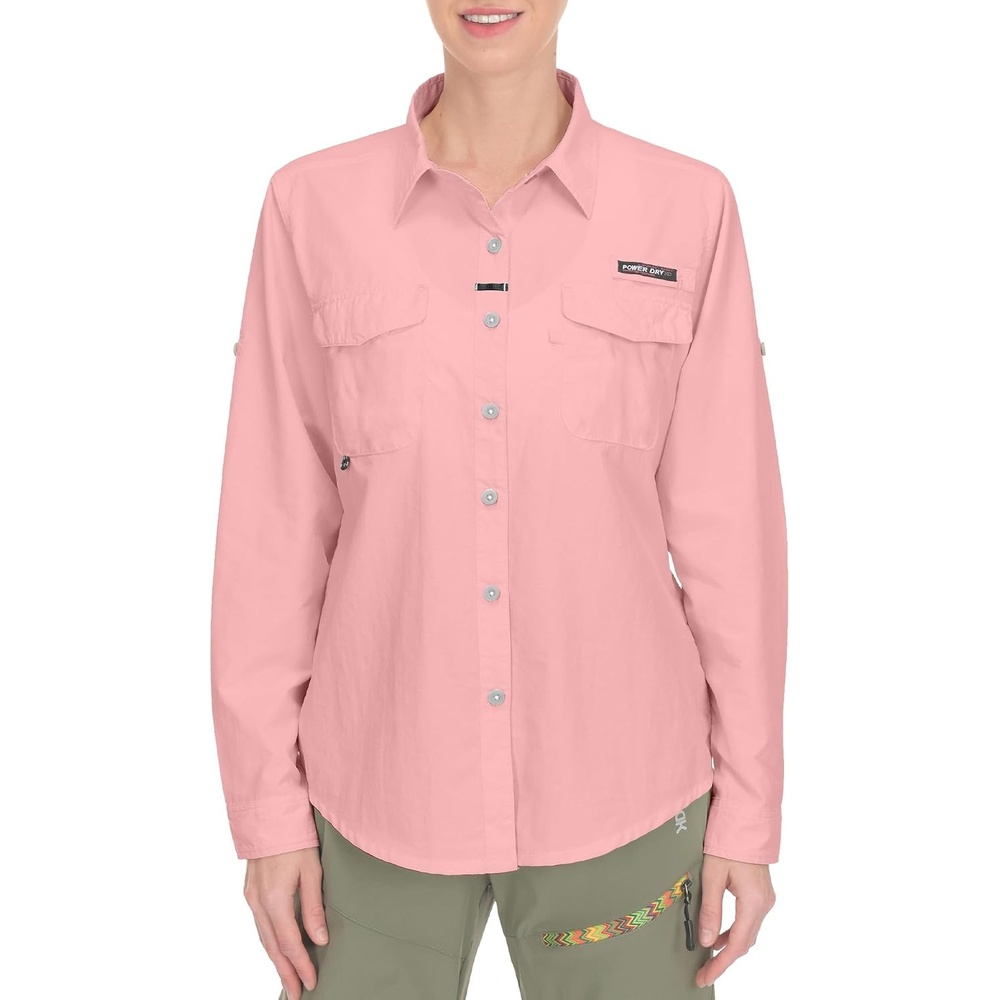image:imageLittle Donkey Andy Womens Quick Dry Botton Shirts Hiking ShirtsRed