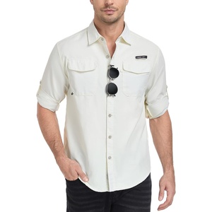 Little Donkey Andy Mens Sun Protection Lightweight Hiking Shirt(Cream White)