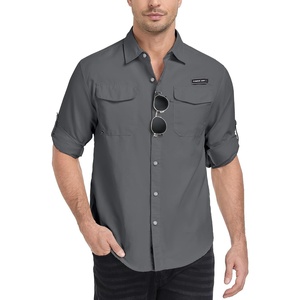 Little Donkey Andy Mens Sun Protection Lightweight Hiking Shirt(Grey)