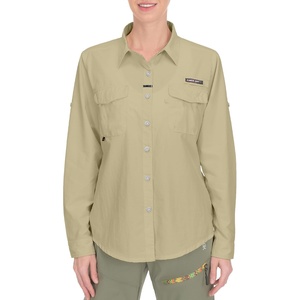 Little Donkey Andy Womens Quick Dry Botton Shirts Hiking Shirts(Khaki)
