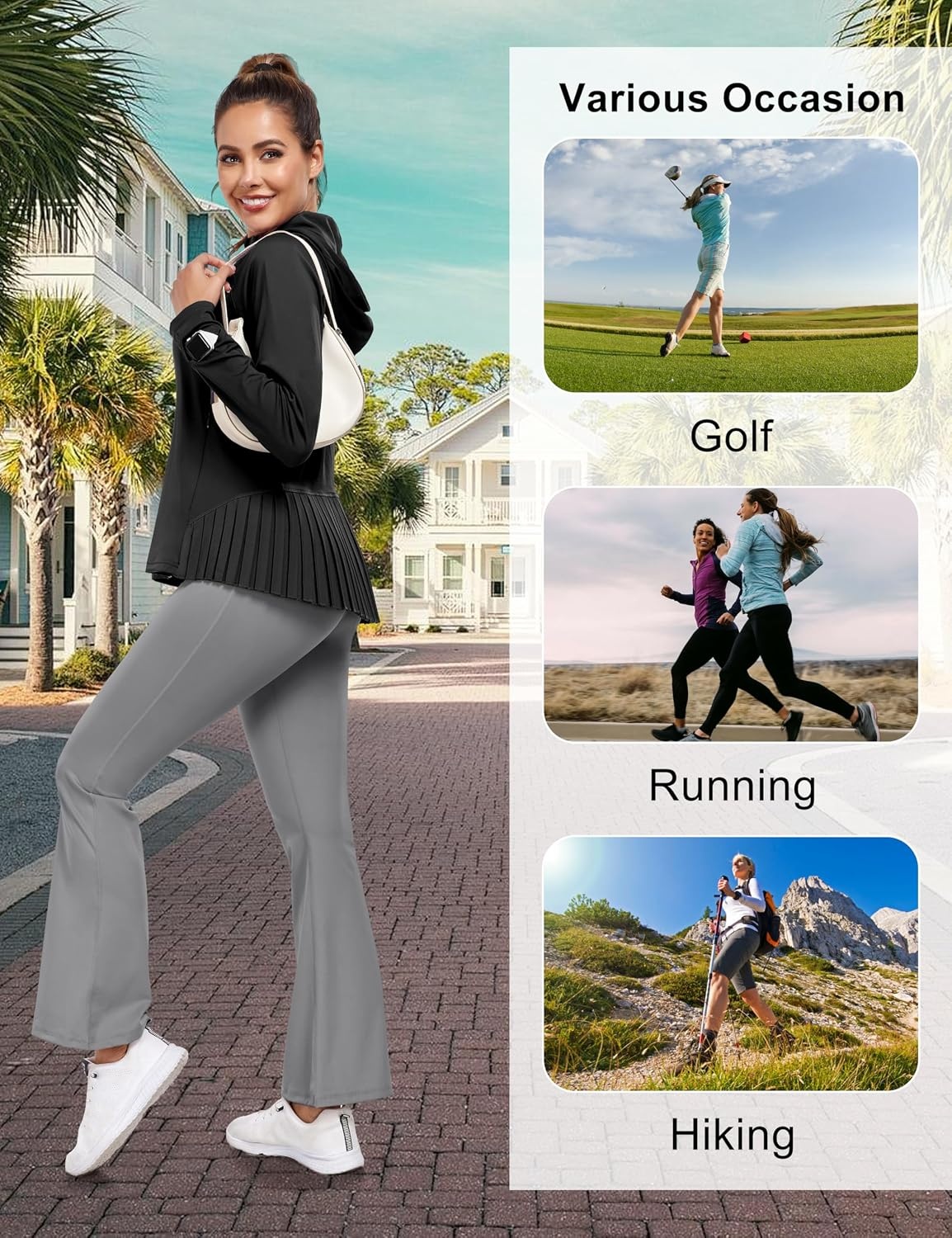 image:imageLittle Donkey Andy Womens UPF 50 Golf Jacket with Pleated HemBlack