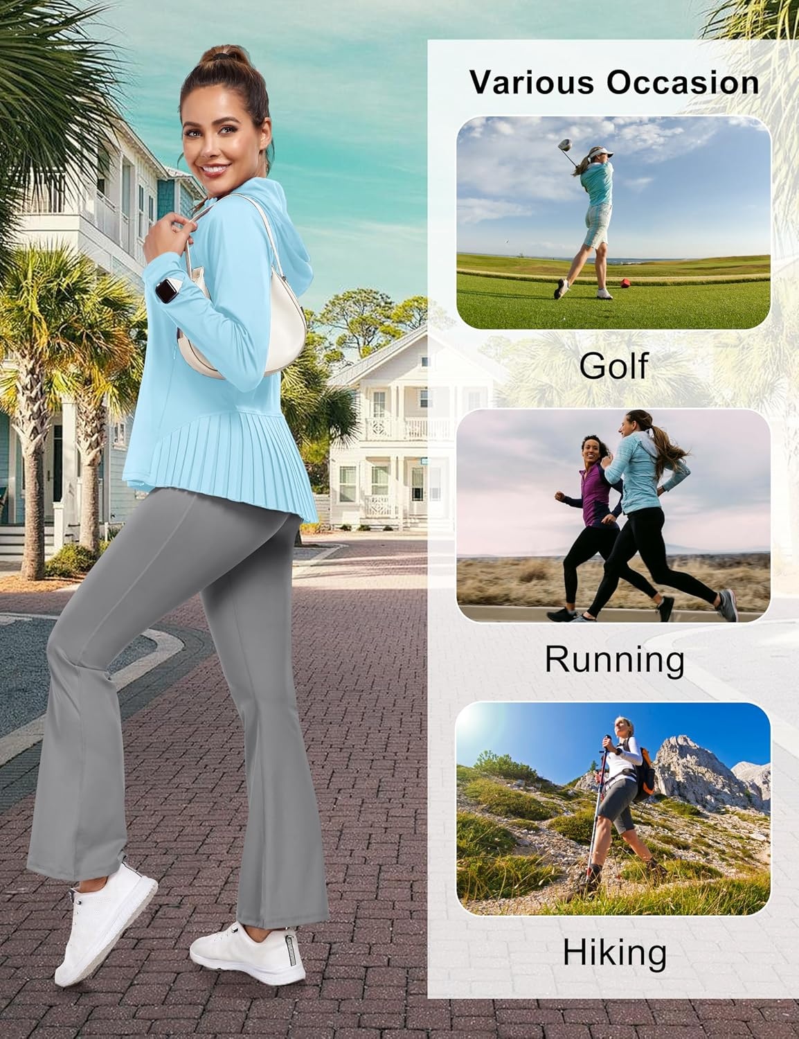 image:imageLittle Donkey Andy Womens UPF 50 Golf Jacket with Pleated HemBlue