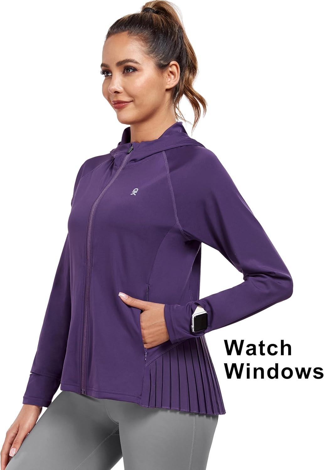 image:imageLittle Donkey Andy Womens UPF 50 Golf Jacket with Pleated HemPurple