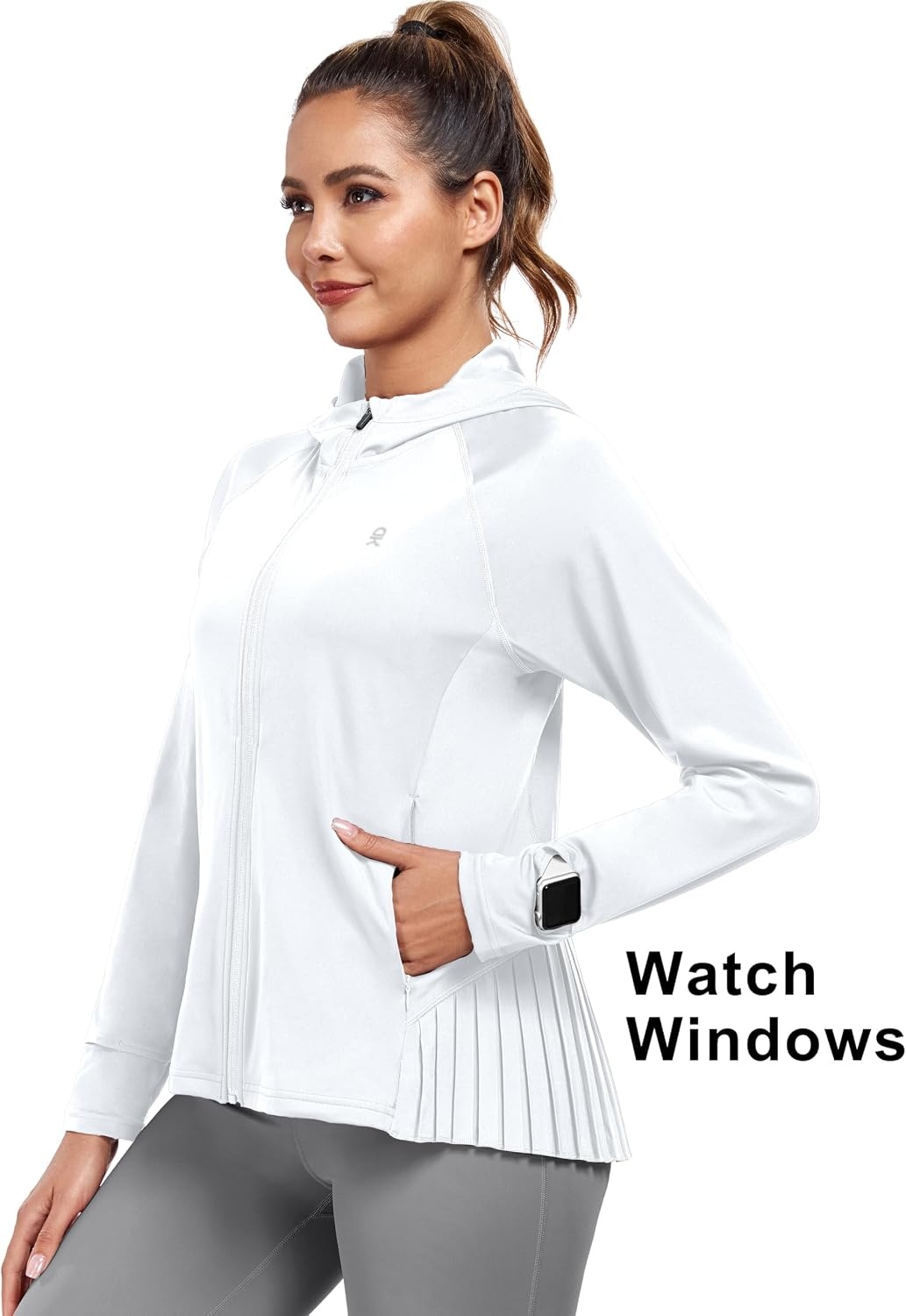 image:imageLittle Donkey Andy Womens UPF 50 Golf Jacket with Pleated HemWhite