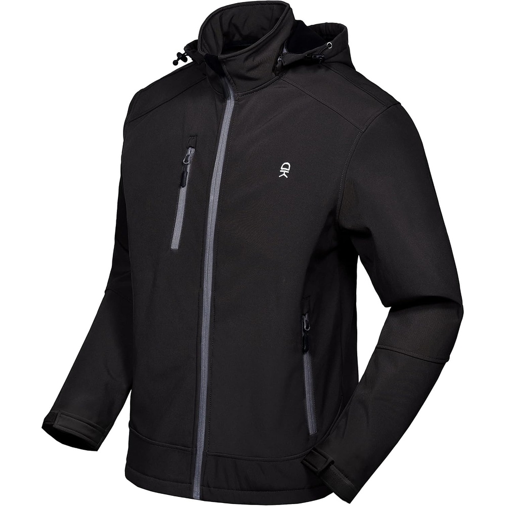 image:imageLittle Donkey Andy Mens Removable Hood Softshell Fleece JacketAblack
