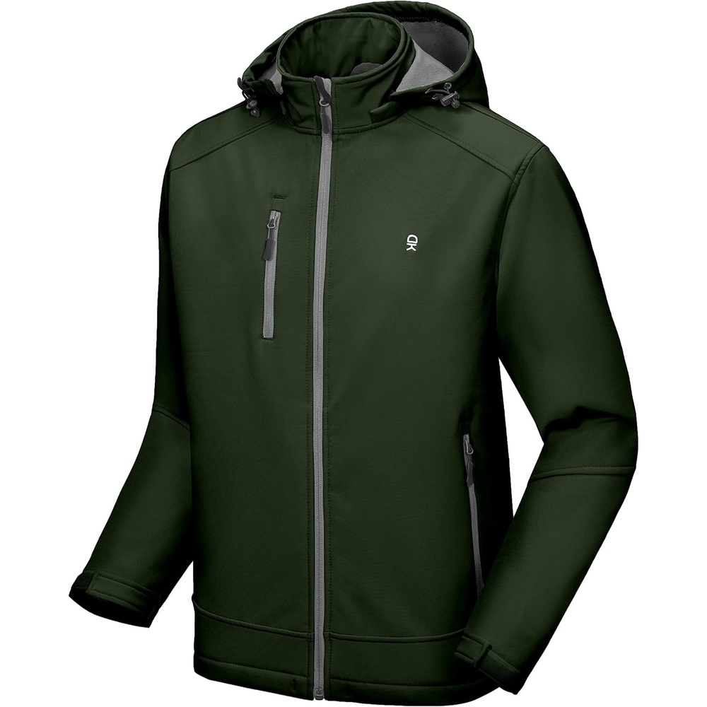 image:imageLittle Donkey Andy Mens Removable Hood Softshell Fleece JacketAelm Green