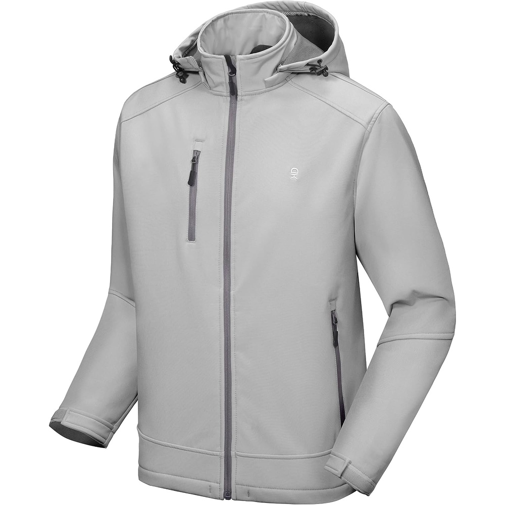 image:imageLittle Donkey Andy Mens Removable Hood Softshell Fleece JacketAlight Gray