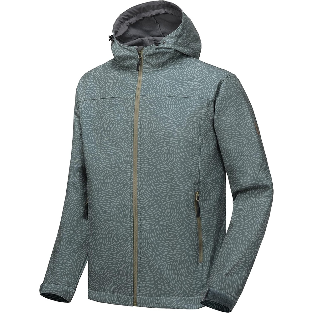 image:imageLittle Donkey Andy Mens Removable Hood Softshell Fleece JacketBgray Floral