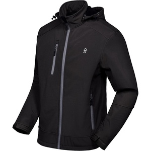 Little Donkey Andy Men’s Removable Hood Softshell Fleece Jacket(A.black)