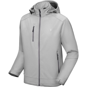 Little Donkey Andy Men’s Removable Hood Softshell Fleece Jacket(A.light Gray)