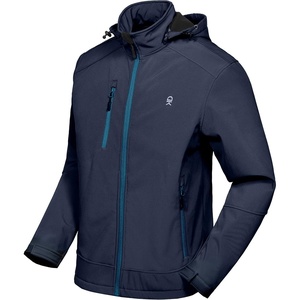 Little Donkey Andy Men’s Removable Hood Softshell Fleece Jacket(A.navy)