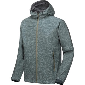 Little Donkey Andy Men’s Removable Hood Softshell Fleece Jacket(B.gray Floral)