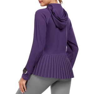Little Donkey Andy Women’s UPF 50+ Golf Jacket with Pleated Hem(Purple)